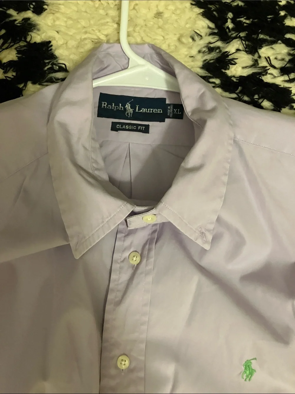 Ralph Lauren Two-Piece Cropped Shirt Set in Light Lavender